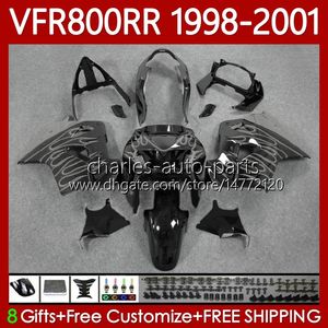 OEM-bodys voor HONDA VFR 800RR 800 CC RR Interceptor Grijze vlammen 1998-2001 128NO.171 VFR-800 VFR800 RR VFR800RR 98 99 00 01 800CC VFR800R 1998 1999 2000 2001 Fairing Kit