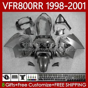 OEM-bodys voor HONDA VFR 800RR 800 CC RR Interceptor Nieuw Grijs 1998-2001 128NO.163 VFR-800 VFR800 RR VFR800RR 98 99 00 01 800cc VFR800R 1998 1999 2000 2001 Fairing Kit