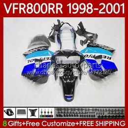 Cuerpos OEM para HONDA VFR 800RR Repsol 800 CC RR Interceptor azul 1998-2001 128No.174 VFR-800 VFR800 RR VFR800RR 98 99 00 01 800CC VFR800R 1998 1999 2000 2001 Kit de carenado