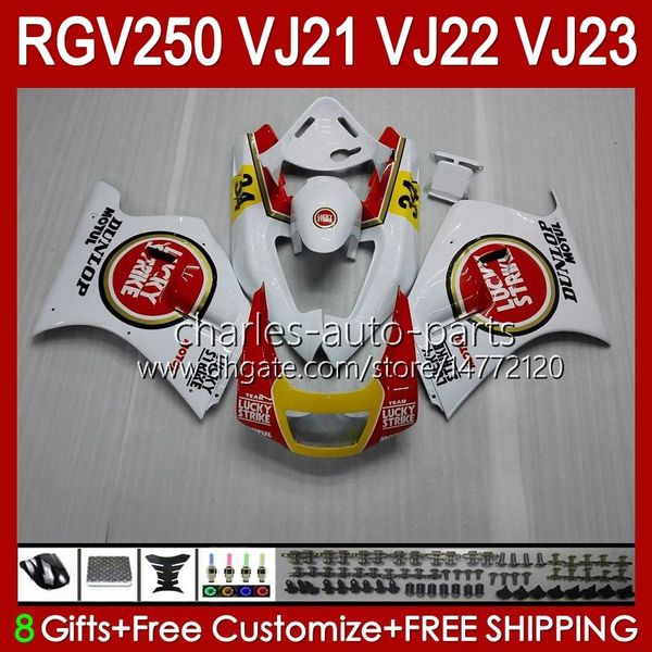 Kit de carrosserie OEM pour SUZUKI 250CC RGV250 SAPC VJ21 RGV250 RGV-250CC 88 89 Carrosserie 21HC.3 RGVT-250 RGV-250 Panneau RGVT RGV 250 CC 1988 1989 Kit de carénage complet Lucky Strike