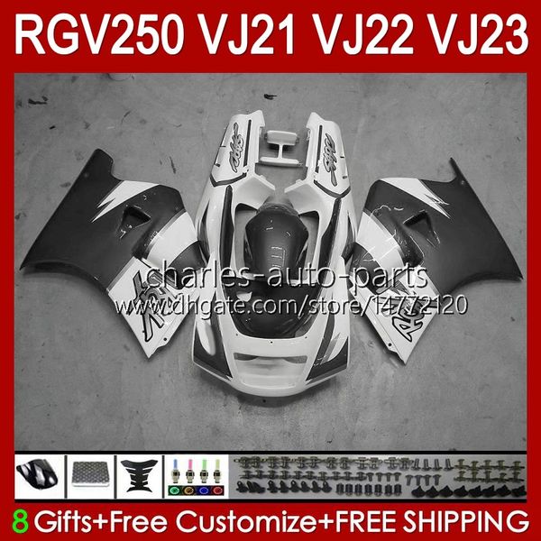 Kit de carrosserie OEM pour SUZUKI 250CC RGV250 SAPC VJ21 RGV250 RGV-250CC 88 89 Carrosserie 21HC.006 RGVT-250 RGV-250 Panneau RGVT RGV 250 CC 1988 1989 Kit complet de carénages gris brillant