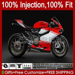OEM-carrosserie voor Ducati Panigale 899S 1199S 899 1199 S R 2012 2013 2014 2015 2015 Body 44no.80 899-1199 12-16 899r 1199r 12 13 14 15 16 Spuitvorm Mold Fairing Red Wit Hot Rood Wit Hot