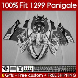 Carrosserie OEM pour DUCATI Panigale 959 1299 S R 959R 1299R 1299S 15 16 17 18 Corps 140No.40 Cadre 959S 2015 2016 2017 2018 959-1299 15-18 Carénage de moulage par injection gris blanc noir