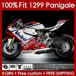 Carrosserie OEM pour DUCATI Panigale 959 1299 S R 959R 1299R 1299S 15 16 17 18 Corps 140No.60 Cadre 959S 2015 2016 2017 2018 959-1299 15-18 Carénage de moulage par injection rouge argenté