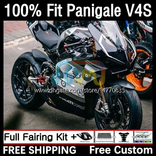 Carrosserie OEM pour DUCATI Panigale V 4 V4 S R V4S V4R 2018 2019 2020 2021 Kit carrosserie 1DH.34 Street Fighter V4-S V4-R 18-21 V-4S V-4R 18 19 20 21 Carénage de moulage par injection noir bleu