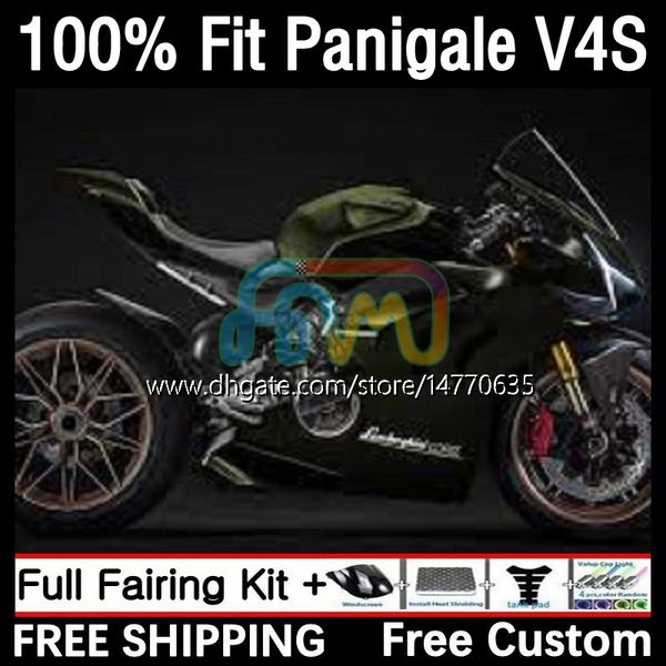 Carrocería OEM para DUCATI Panigale V 4 V4 S R V4S V4R 2018 2019 2020 2021 Kit de carrocería 1DH.16 Street Fighter V4-S V4-R 18-21 V-4S V-4R 18 19 20 21 Molde de inyección Carenado plano negro