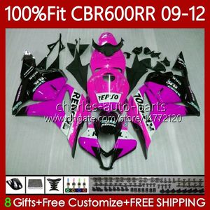 OEM Carrosserie voor Honda CBR600 CBR 600 F5 RR CC 2009-2012 Body 69NO.141 CBR 600RR REPSOL PINK 600F5 2009 2010 2011 2012 600CC CBR600RR 09 10 11 12 Injectie Mold Fairing