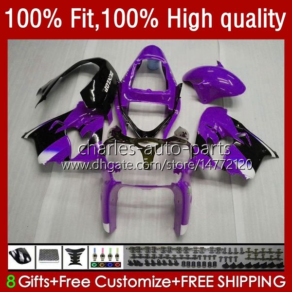 Carrocería OEM para KAWASAKI NINJA ZX900 900CC ZX-9R Body Kit 25No.112 ZX9 9 R ZX 9R 900 CC 1998-2003 ZX-900 2000 2001 2002 2003 ZX9R Purple BLK 00 01 02 03 Carenado de inyección