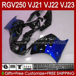 OEM-carrosserie voor Suzuki RGV250 VJ21 RGVT RGV 250CC 250 cc 88 89 Body 21HC.171 Blue Flames Nieuwe RGV-250CC RGV-250 VJ-21 Panel RGVT-250 VJ 21 RGV250C SAPC 1988 1989 Fairing Kit