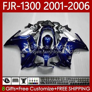 Carrosserie OEM pour Yamaha FJR-1300 Bleu brillant FJR 1300 A CC FJR1300A 01-06 Bodys de moto 106No.22 FJR1300 01 02 03 04 05 06 FJR-1300A 2001 2002 2003 2004 2005 2006 Kit de carénage