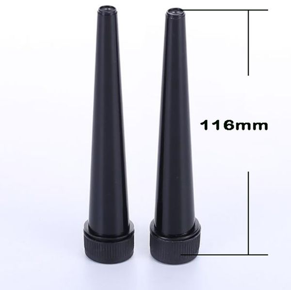 OEM Caviar 116mm pré-rouleaux Joint conique émoussé noir emballage de tube en plastique à l'épreuve des enfants avec couvercles noirs CR logos personnalisés en or