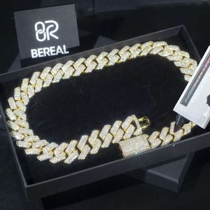 Collier Hip Hop personnalisé Iced Out 925 Silver Moissanite Cuban Chain Bracelet 18k 24k Gold plaqué chaîne pour hommes bijoux