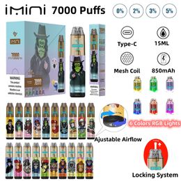 OEM IMINI IMINI Desechable Barra de vape al por mayor de la barra 20 Fabricantes de frutas más 600 2500 3000 4000 5000 6000 7000 8000 10000 12000 15000 Puffs