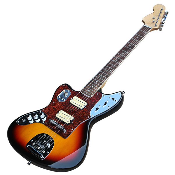 Guitare électrique de couleur coucher de soleil pour gaucher, personnalisée OEM, avec touche en palissandre, 2 micros Humbuckers, offrant un service personnalisé