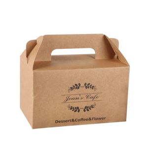 OEM DIY personalizado comida rápida impresión plegable grado alimenticio café postre pastel caja de embalaje Gable mango portátil marrón papel artesanal tomar 259e