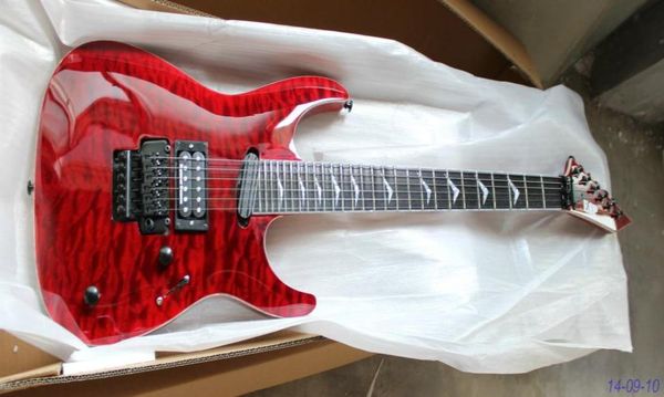 Guitarra eléctrica OEM Ver a través de los instrumentos musicales rojos con piezas negras9648055