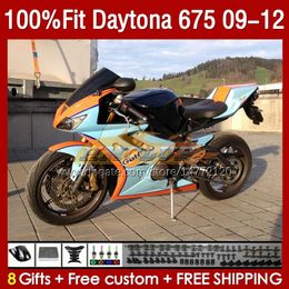 OEM Fairings For Daytona 675 675R 2009-2012 09 12 Bodywork 150No.109 Daytona675 2009 2010 2012 Body Daytona 675 R 09 10 11 12 Spuitvorm Mold kuip cyaan oranje blk