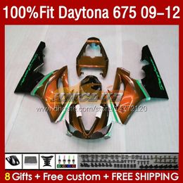 OEM Fairings for Daytona 675 675R 2009-2012 09 12 Bodywork 150No.118 Daytona675 2009 2010 2012 Body Daytona 675 R 09 10 11 12 Spuitvorm Mold Fairing Dark Orange Blk