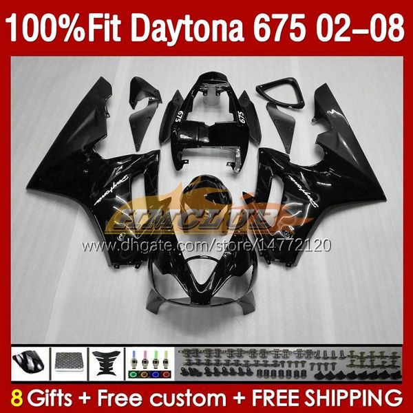 Carenados OEM para Daytona675 2002 2003 2004 2005 2006 2007 2008 Carrocería 148No.69 Daytona 675 R CC 675R 02 03 04 05 06 07 08 675CC 02-08 Kit de carenado de inyección llamas grises