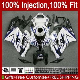 Carénages OEM pour HONDA CBR 1000 CBR1000 Flammes bleues RR CC 04-05 Corps 52No.151 CBR 1000RR 1000CC CBR1000RR 04 05 Carrosserie CBR-1000 2004 2005 Kit de carénage de moulage par injection