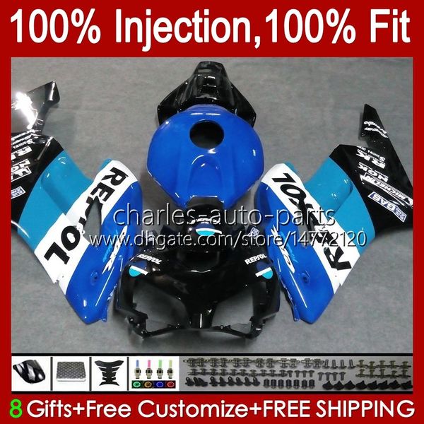 Carénages OEM pour HONDA CBR 1000 CBR1000 RR CC 04-05 Corps 52No.131 CBR 1000RR 1000CC CBR1000RR 04 05 Carrosserie Repsol bleu CBR-1000 2004 2005 Kit de carénage de moulage par injection