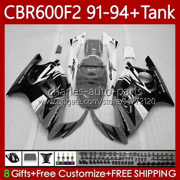 Carénages OEM pour HONDA CBR 600 CBR600 F2 FS CC 600FS 600F2 Gris noir blanc 1991-1994 63No.311 Bodys CBR600FS 600-F2 1991 1992 1993 1994 CBR600F2 600CC 91 92 93 94 Carrosserie