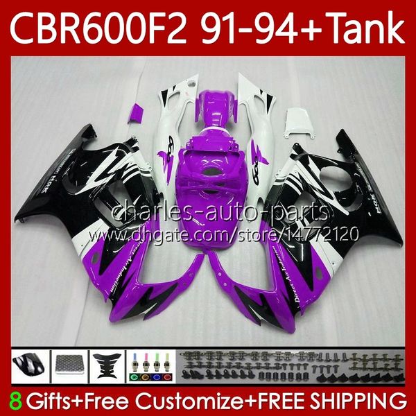 Carénages OEM Pour HONDA CBR 600 CBR600 F2 FS CC 600FS 600F2 1991-1994 Violet blk 63No.308 Corps CBR600FS 600-F2 1991 1992 1993 1994 CBR600F2 600CC 91 92 93 94 Carrosserie