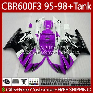 OEM-voogdingen voor Honda CBR 600 CBR600 F3 FS CC 600FS 600F3 1995-1998 64NO.308 BODYS CBR600FS 600-F3 1995 1996 1997 1998 CBR600F3 600CC 95 96 97 98 Paarse BLK-carrosserie