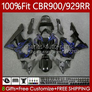 Carenados OEM para HONDA CBR900 CBR929 RR 900CC 929CC 2000 2001 Cuerpo 68No.98 CBR 929RR 900RR 900 929 RR CC CBR929RR 00 01 Llamas azules CBR900RR 00-01 Carrocería de inyección