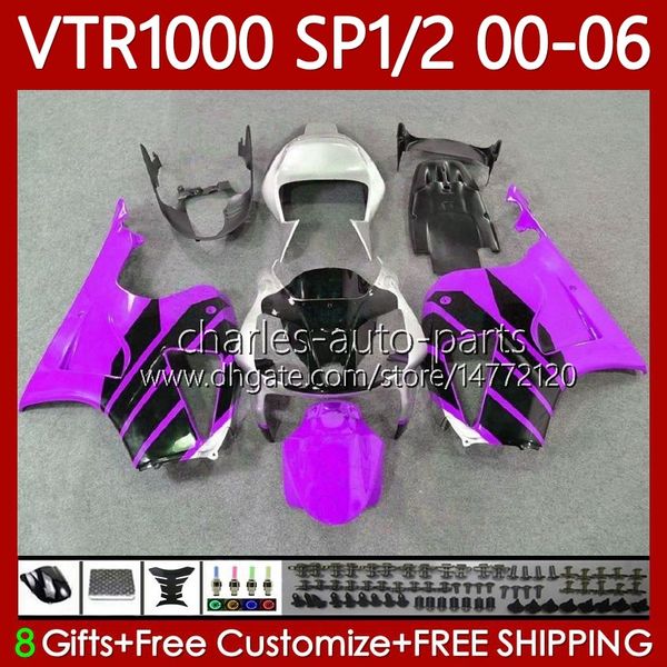 Carénages OEM Pour HONDA VTR RTV 1000 VTR1000 2000 2001 2002 2003 04 05 06 Corps 123No.190 RC51 SP1 RTV1000 Violet Chaud 00-06 SP2 VTR-1000 00 01 02 03 2004 2005 2006 Carrosserie