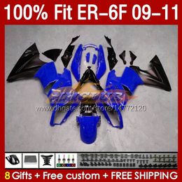 Carenados OEM para KAWASAKI NINJA 650R ER 6 F 650 R 2009-2011 Carrocería azul brillante 149No.50 650-R ER-6 F ER 6F ER-6F 2009 2010 2011 ER6 F ER6F 09 10 11 Kit de carenado de molde de inyección