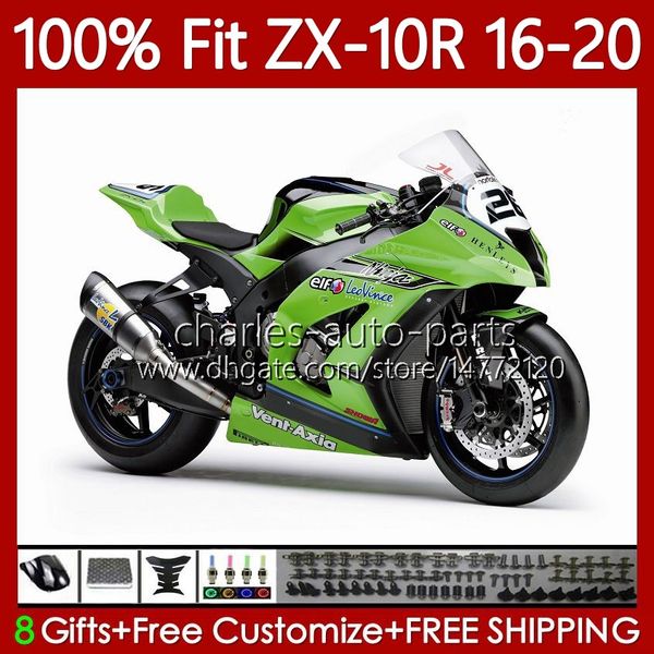 Carénages OEM Pour KAWASAKI NINJA ZX-10R ZX 1000 CC 10 R 2016 2017 2018 2019 2020 105No.85 ZX1000 C ZX 10R Vert Chaud 1000CC 16-20 ZX-1000 ZX10R 16 17 18 19 20 Corps D'injection