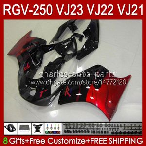 Carenados OEM para SUZUKI llamas rojo RGV250 SAPC VJ23 RVG250 250CC VJ 23 Carenado RGV-250CC 97 98 Carrocería 107HC.21 RGV-250 Panel RGVT-250 RGVT RGV 250 CC 1997 1998 Cuerpos