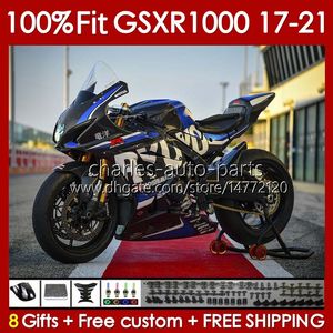 OEM-kuipen voor Suzuki GSXR-1000 GSXR 1000 CC K17 2017-2021 146NO.175 GSXR1000 17 18 19 1920 2021 GSX-R1000 1000CC 2017 2018 2018 2019 2019 2019 20 21 Injectie Mold Body Carbon Body Koolstof Zwart