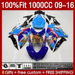 OEM-kuipen voor Suzuki GSXR1000 GSXR 1000 CC 2009 2010 2010 2012 2013 14 15 16 151NO.123 1000cc K9 GSXR-1000 09 10 11 12 13 2014 2015 2015 Injectie Fairy Blauw