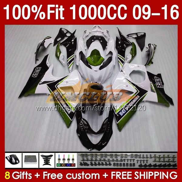 Carenados OEM para SUZUKI GSXR1000 K9 GSXR-1000 09 10 11 12 2013 2014 2015 2016 151No.159 GSXR 1000 CC 1000CC 2009 2010 2011 2012 13 14 15 16 Carenado de inyección verde blanco