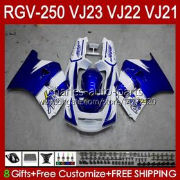 OEM-ballen voor Suzuki RGV250 SAPC VJ23 RVG250 250CC VJ 23 Cowling RGV-250CC 97 98 Carrosserie Blauw Glanzend Blk 107HC.11 RGV-250 Panel RGVT-250 RGVT RGV 250 CC 1997 1998 Bodys