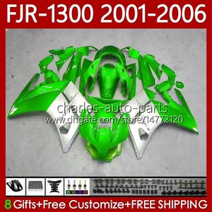 Fjr1300 01 02 03 04 05 06 Moto Body Light Green 106NO.62 FJR-1300A 2001 2002 2003 2004 2006 2006 FJR1300A 01-06 Kit de carrosserie