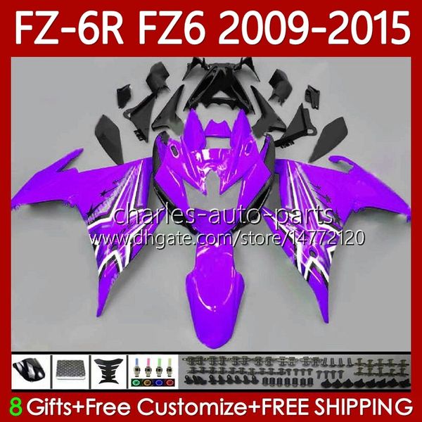 Carénages OEM Pour YAMAHA FZ 6R 6N 6 FZ6 R N 600 FZ-6R FZ600 FZ6R 2009 2010 2011 2012 2013 2014 2015 Corps 103No.121 FZ-6N 09 10 11 12 13 14 15 FZ6N 09-15 Kit Carrosserie Violet Brillant