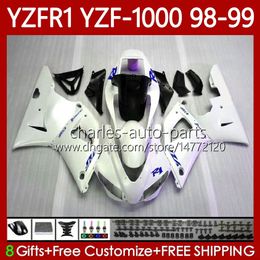 OEM-ballen voor Yamaha YZF-R1 YZF1000 YZF R 1 1000 Gloss Wit CC YZFR1 98 99 00 01 Carrosserie 82NO.82 YZF R1 1000CC 1998 1999 2000 2001 YZF-1000 98-01 Motorcycle Body Kit