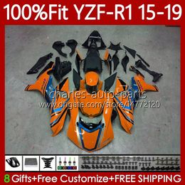 OEM Coroins de carénage pour Yamaha YZF-R1 YZF1000 YZF R 1 1000CC 15-19 Body 104No.61 YZF R1 Nouvelle Orange 1000 C Yzfr1 15 16 17 18 19 YZF-1000 2015 2016 2017 2018 2019