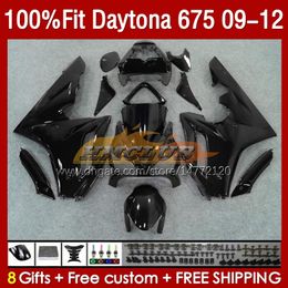 OEM Fairings-kit voor Daytona 675 675R 09 10 11 12 Body 150No.55 Daytona675 2009 2010 2012 Bodyworks Daytona 675 R 2009-2012 Spuitvormige schimmel Kuip Black Glossy Black Glossy