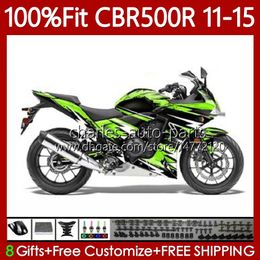 OEM-backset voor HONDA CBR 500 R CC 500R RR 2011 2012 2013 2014 2015 lichaam 126NO.85 CBR500RR GROENE BLACK CBR500 RR 11-15 CBR500R 11 12 13 14 15 Injectie Mold Carrosserie