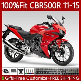 OEM-FUNLINGS KIT VOOR HONDA CBR 500 R CC 500R RR 2011 2012 2013 2014 2015 Lichaam 126NO.83 CBR500RR Rood Zwart Nieuwe CBR500 RR 11-15 CBR500R 11 12 13 14 15 Injectie Mold Carrosserie