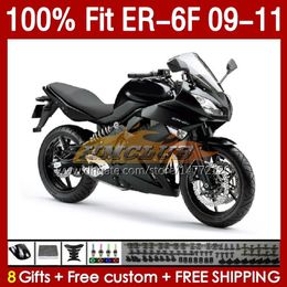 OEM Fairings Kit voor Kawasaki Ninja 650R ER 6 F 650 R Black Matte ER6f 09 10 11 Body 149No.34 ER-6 F ER 6F ER-6F Bodywork ER6 F 2009 2011 650-R 09-11 Spuitvorm Mold Fairing