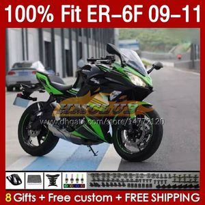 Kit de carénages OEM pour KAWASAKI NINJA 650R ER 6 F 650 R ER6F 09 10 11 Corps 149No.29 ER-6 F ER 6F ER-6F Carrosserie ER6 F 2009 2010 2011 650-R 09-11 Carénage de moulage par injection stock vert