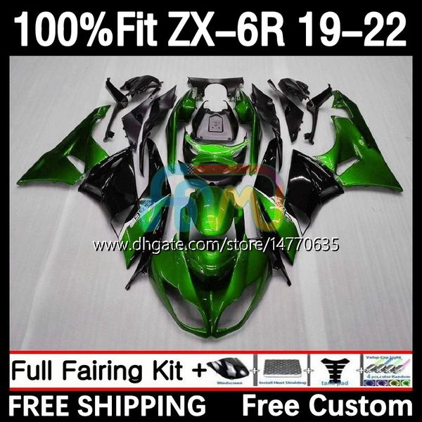 Kit de carénages OEM pour KAWASAKI NINJA ZX-6R ZX 636 ZX636 ZX6R 19 20 21 22 Carrosserie 6DH.59 ZX 6R ZX-636 2019 2020 2021 2022 Cadre 600CC 19-22 Moulage par injection Corps vert clair