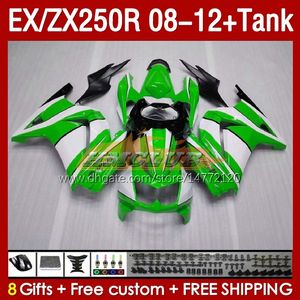 OEM Fairings Tank voor Kawasaki Ninja ZX250R Ex ZX 250R ZX250 Stock Green EX250 R 08-12 163NO.36 EX250R 08 09 10 11 12 ZX-250R 2008 2008 2009 2011 2012 Injectie Fairing