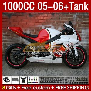 OEM Fairings  Tank For SUZUKI GSX-R1000 GSXR1000 GSXR 1000 CC K5 05 06 Bodys 157No.62 1000CC GSXR-1000 2005 2006 GSX R1000 2005-2006 Injection Mold Fairing lucky white