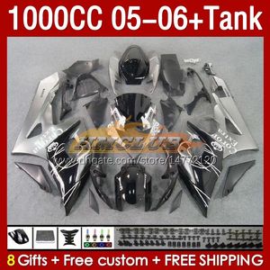 OEM-kuipen Tank voor Suzuki GSX-R1000 GSXR1000 GSXR 1000 CC K5 05 06 BODYS 157NO.34 1000cc GSXR-1000 2005 2006 GSX R1000 2005-2006 Spuitvormige kaaimids Gray